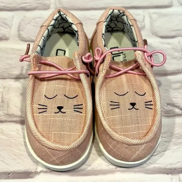 Hey Dude Shoes Hey Dude Canvas Pink Kitty Cat Lightweight